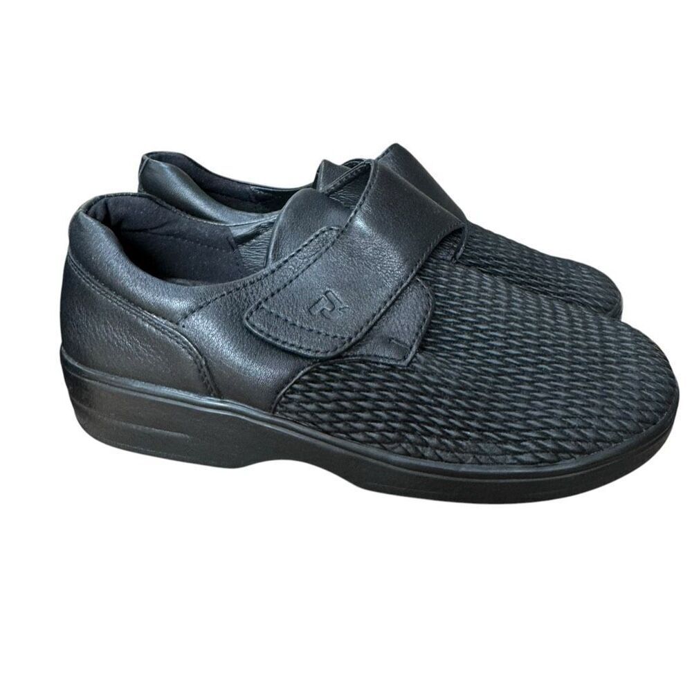 Propet Olivia Strap Black leather shoes comfort plus Size 10W